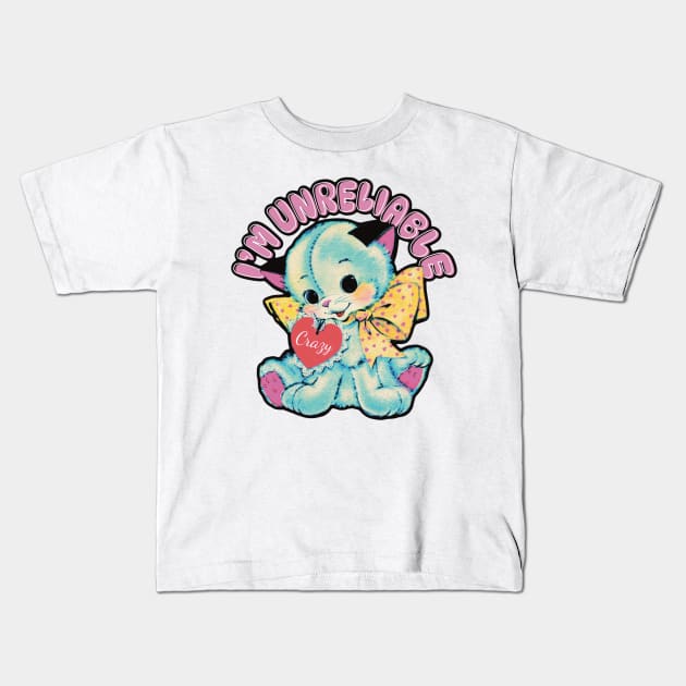 Unreliable Kitten Kids T-Shirt by Hard Cringe